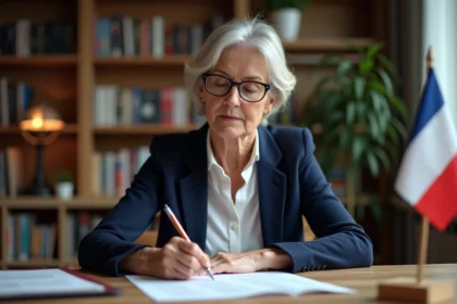 Femme remplissant un questionnaire politique pour aligner ses convictions avec son vote