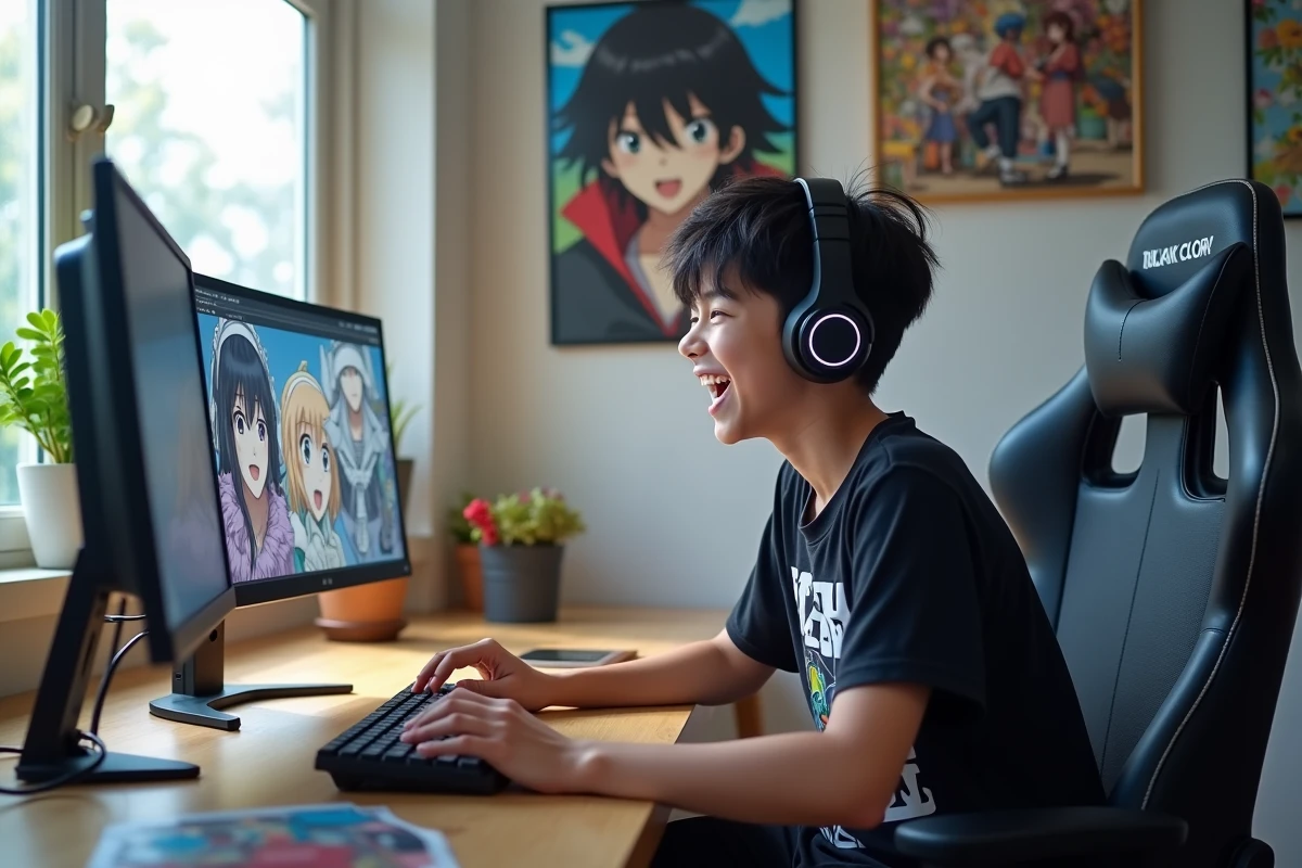 Adolescent regardant un épisode d