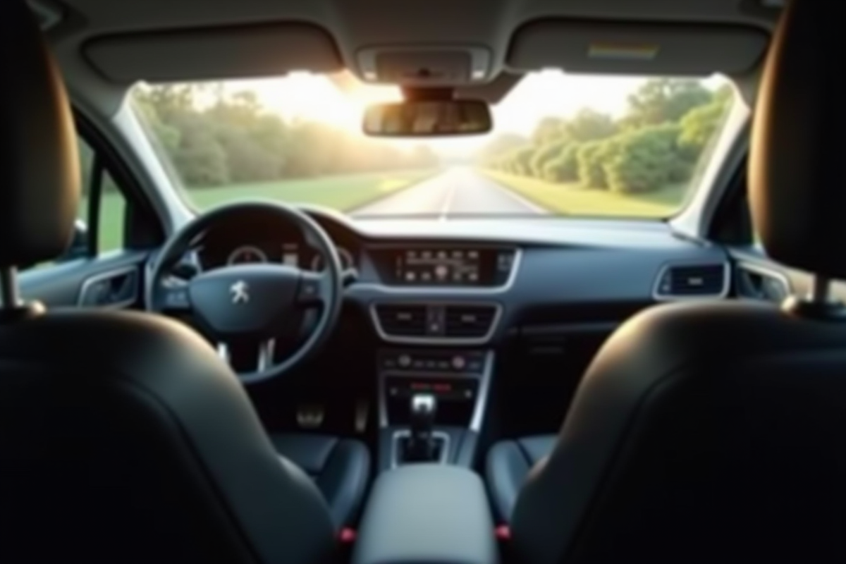 Intérieur de la Peugeot 408 vue depuis l arrière