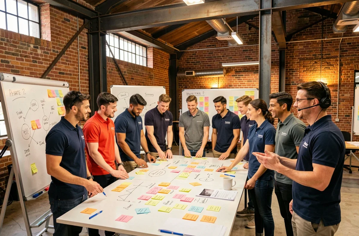 Atelier de team building animé par One Up Events dans un loft moderne à Toulouse